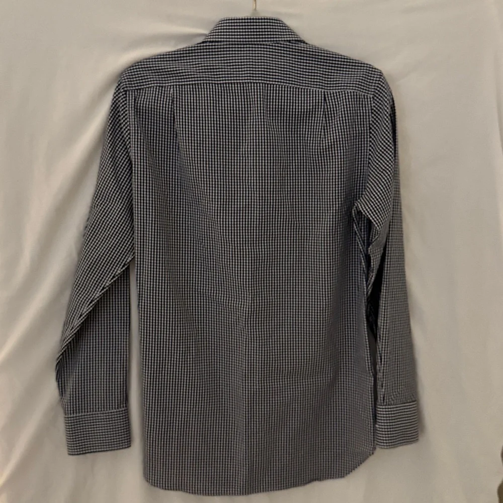 J. Crew Thompson Shirtings 80s 2-Ply  Blue check dress shirt XS 13-13.5